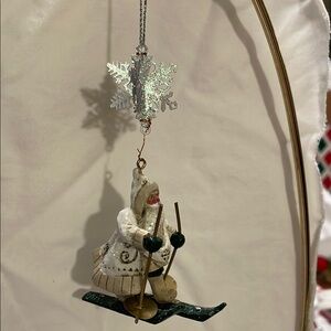 Pam Schifferl Skiing Santa Ornament